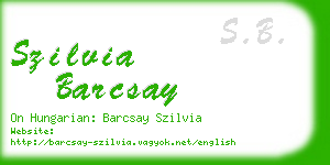 szilvia barcsay business card